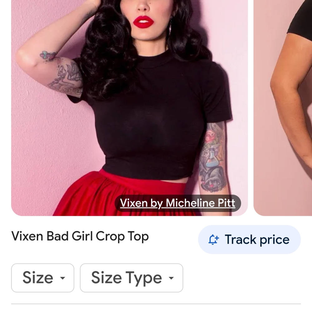 Vixen by Micheline Pitt Black Crop Top